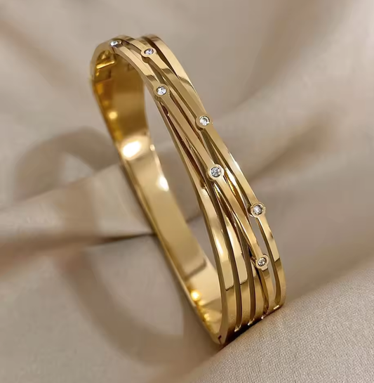 Bracelet tendance en acier inoxydable plaqué or
