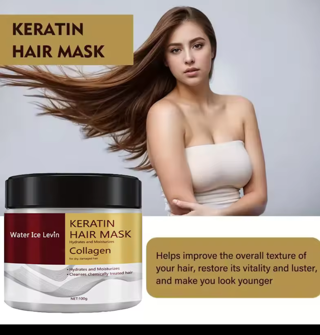 Masque Capillaire à la Kératine & Collagène – Water Ice Levin